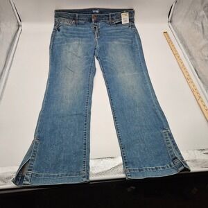 Terra & Sky Womens 18W High Rise Side Slit Bootcut Jeans Light Wash Blue New
